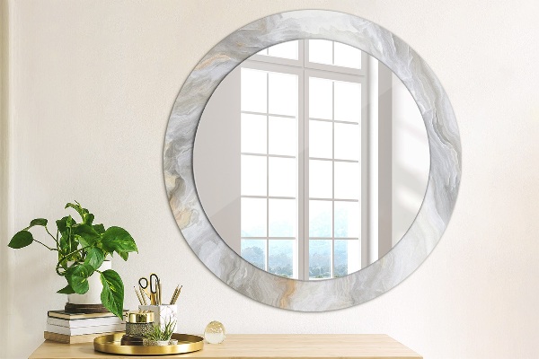 Round wall mirror decor Abstract marble