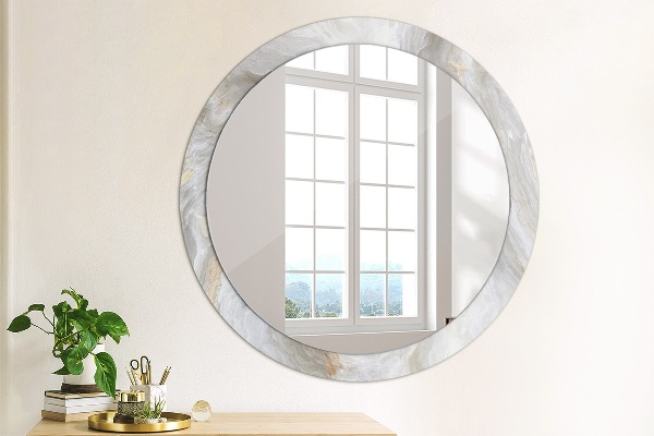 Round wall mirror decor Abstract marble
