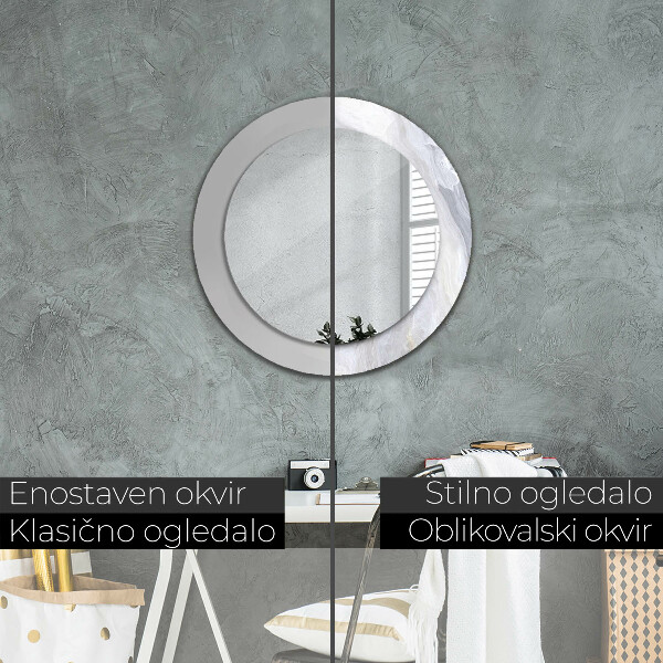 Round wall mirror decor Abstract marble