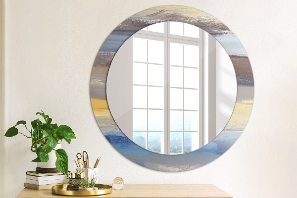 Round wall mirror decor Abstract picture