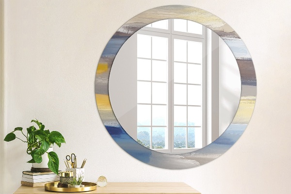 Round wall mirror decor Abstract picture