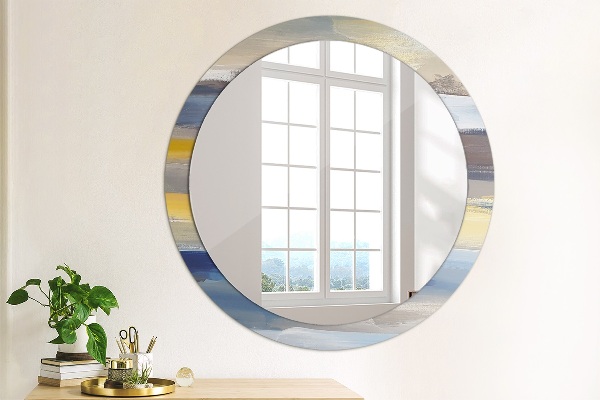 Round wall mirror decor Abstract picture