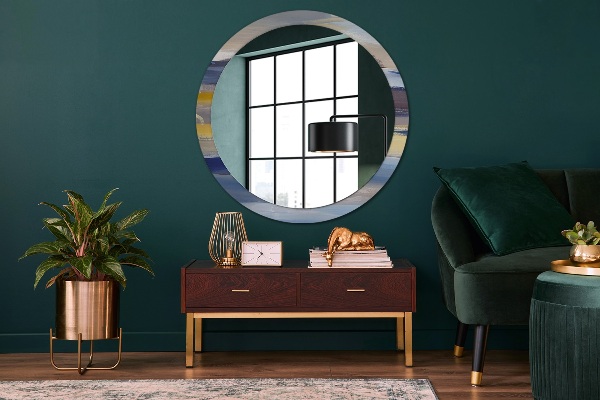 Round wall mirror decor Abstract picture
