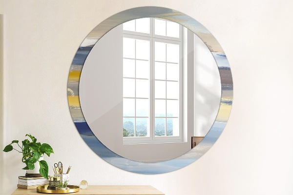 Round wall mirror decor Abstract picture