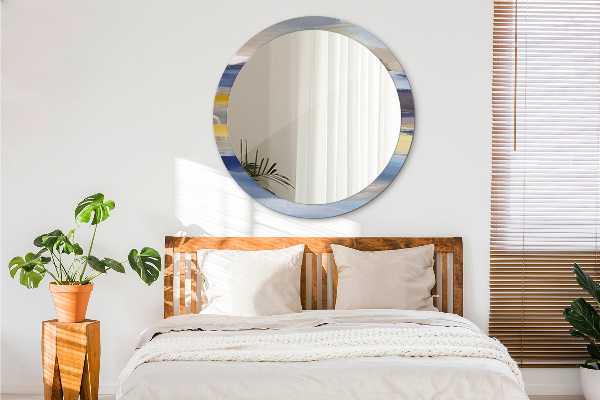Round wall mirror decor Abstract picture