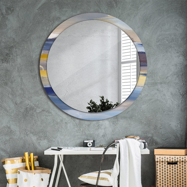 Round wall mirror decor Abstract picture