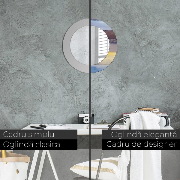 Round wall mirror decor Abstract picture