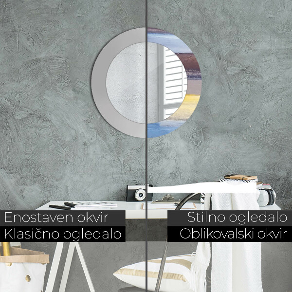 Round wall mirror decor Abstract picture