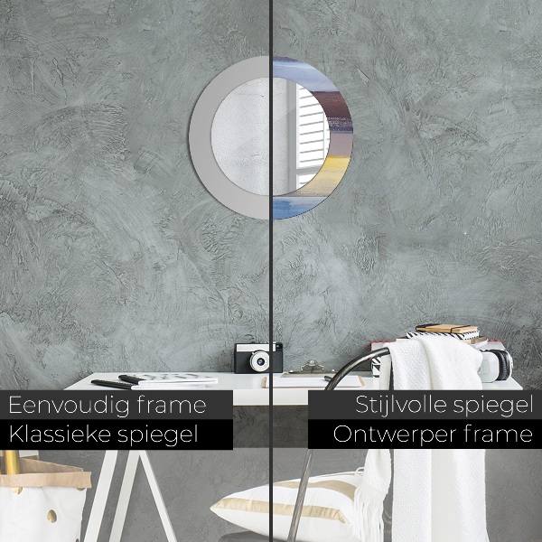 Round wall mirror decor Abstract picture