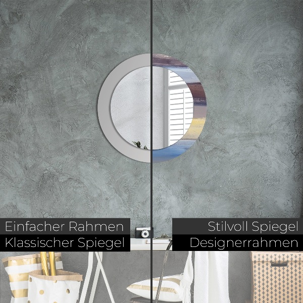 Round wall mirror decor Abstract picture