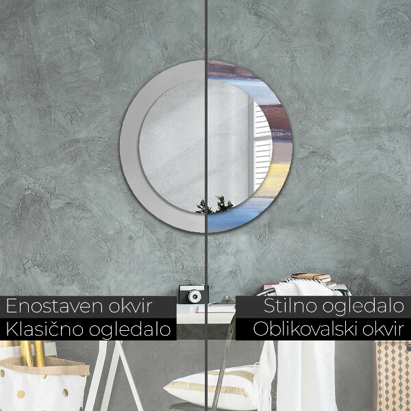Round wall mirror decor Abstract picture