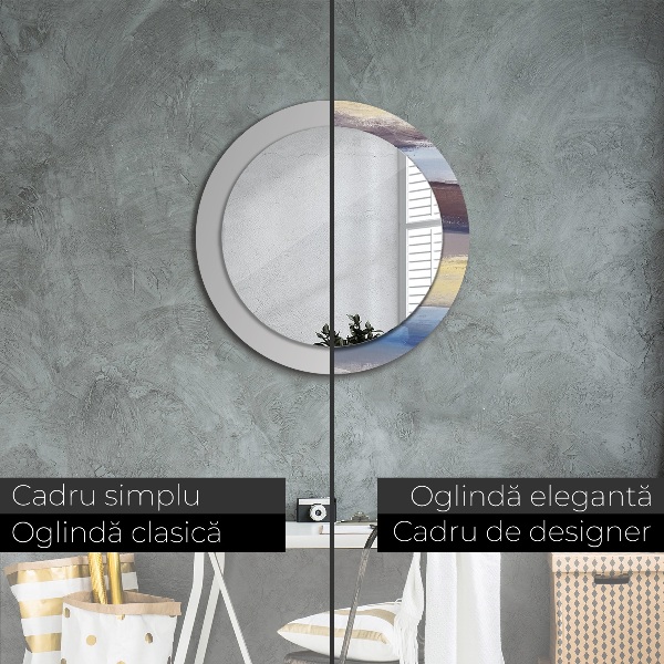 Round wall mirror decor Abstract picture