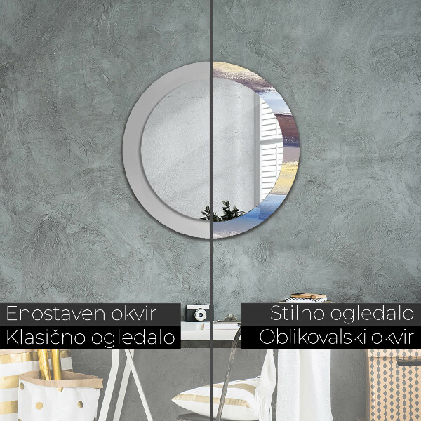 Round wall mirror decor Abstract picture