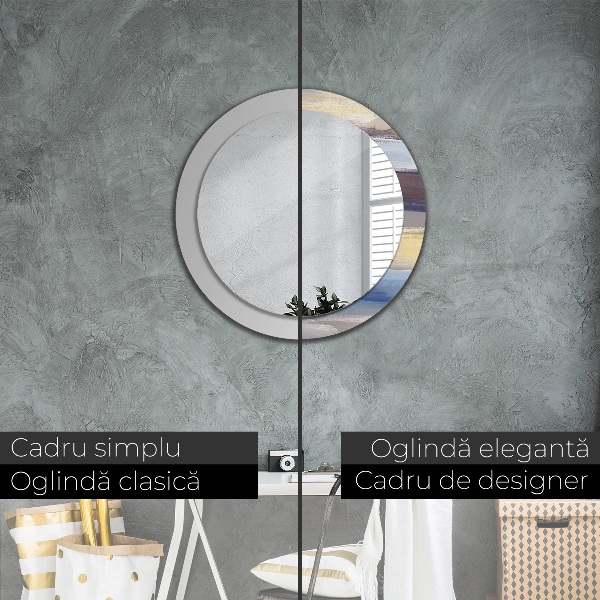Round wall mirror decor Abstract picture