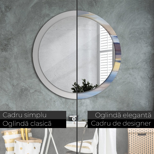 Round wall mirror decor Abstract picture