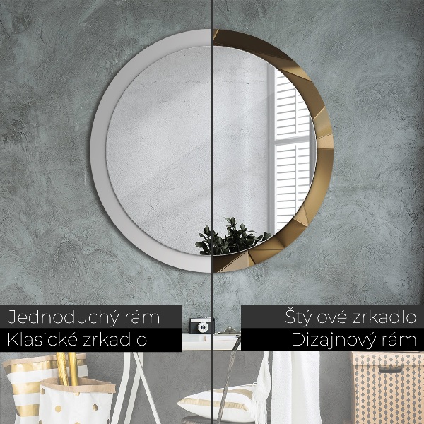 Round printed mirror Modern abstraction