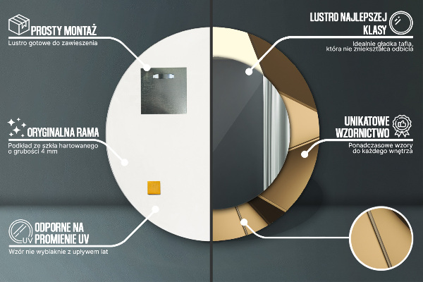 Round printed mirror Modern abstraction