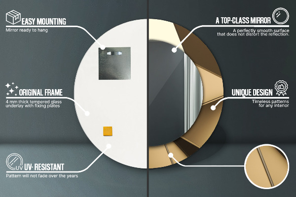 Round printed mirror Modern abstraction