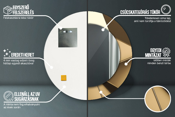 Round printed mirror Modern abstraction