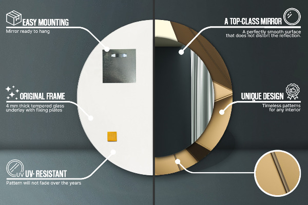 Round printed mirror Modern abstraction