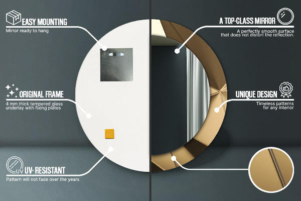 Round printed mirror Modern abstraction