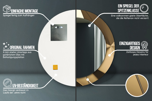 Round printed mirror Modern abstraction