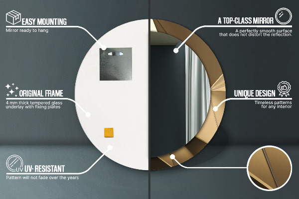 Round printed mirror Modern abstraction