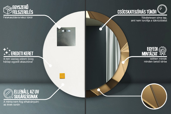 Round printed mirror Modern abstraction