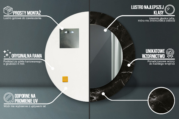 Round wall mirror design Marble stone