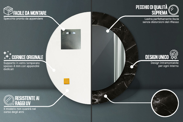 Round wall mirror design Marble stone