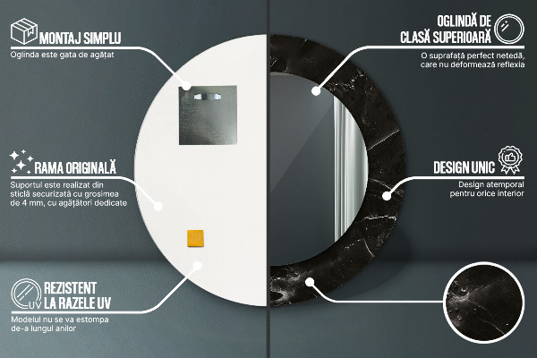 Round wall mirror design Marble stone