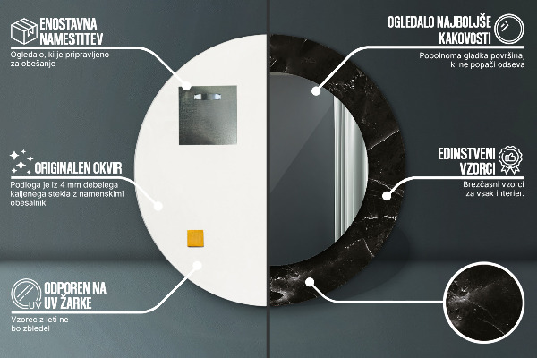 Round wall mirror design Marble stone