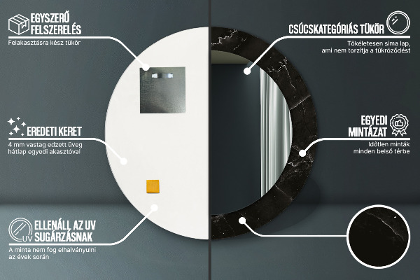 Round wall mirror design Marble stone