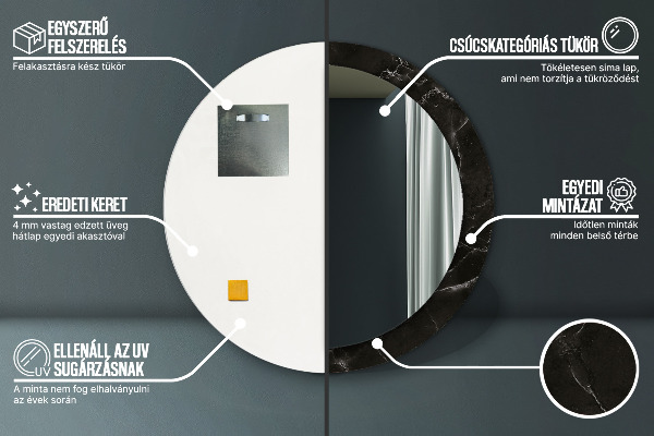 Round wall mirror design Marble stone