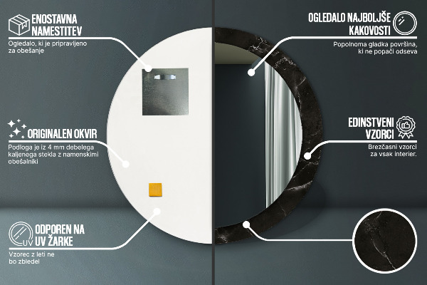 Round wall mirror design Marble stone