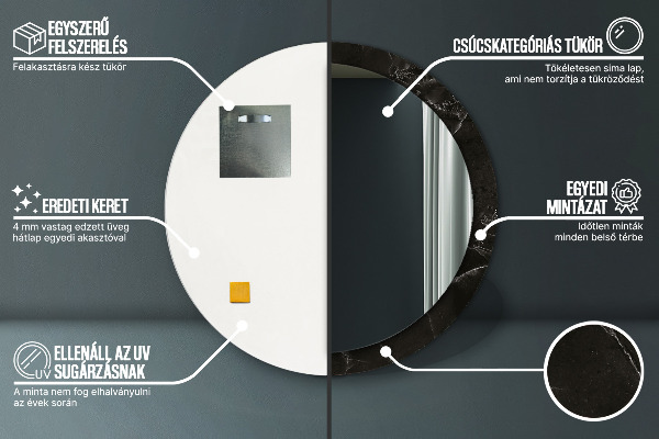 Round wall mirror design Marble stone