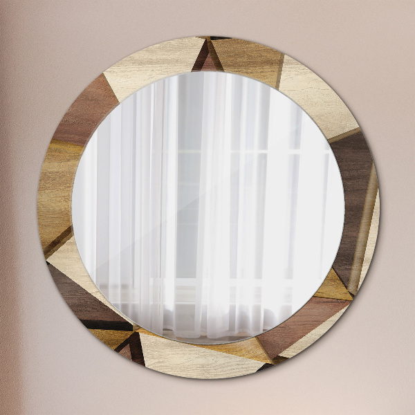 Round decorative mirror Geometric 3d wood