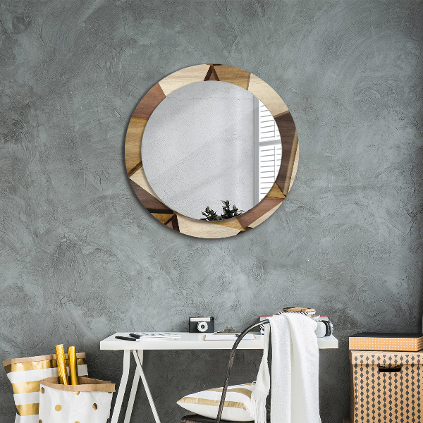 Round decorative mirror Geometric 3d wood