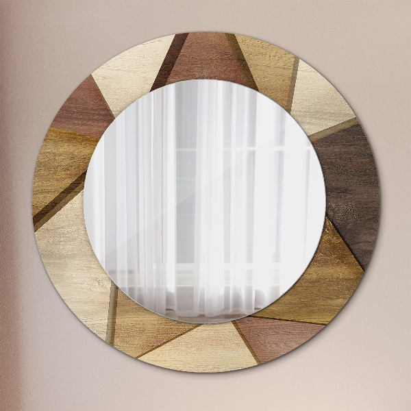 Round decorative mirror Geometric 3d wood