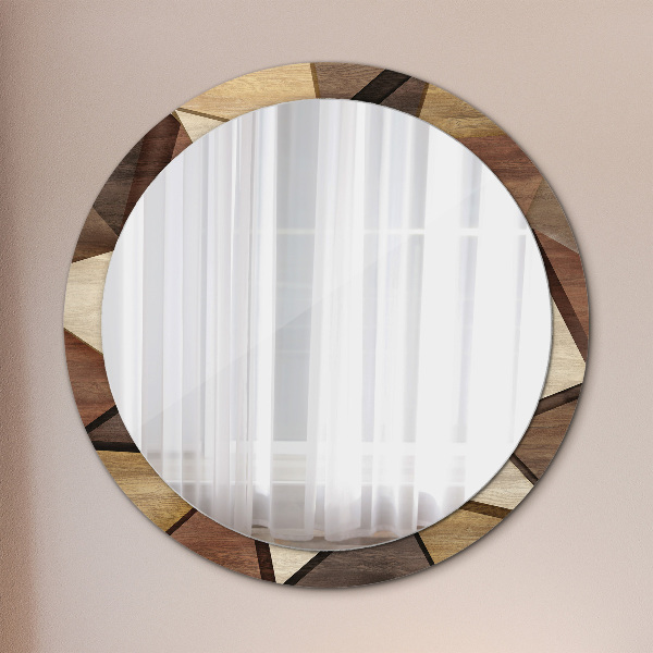 Round decorative mirror Geometric 3d wood