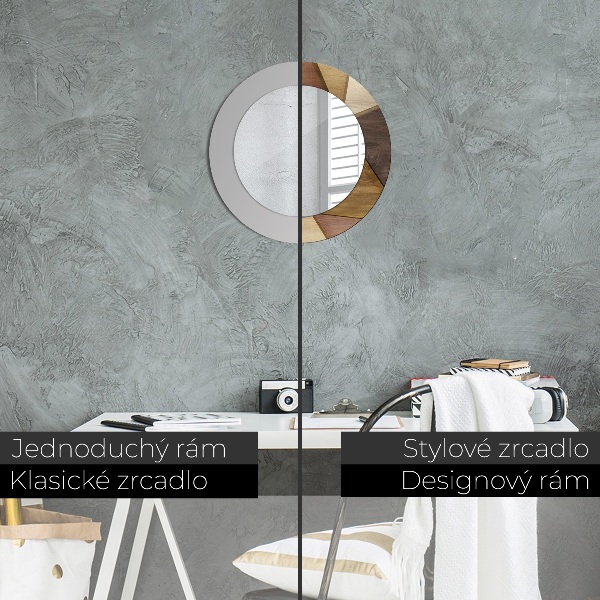 Round decorative mirror Geometric 3d wood