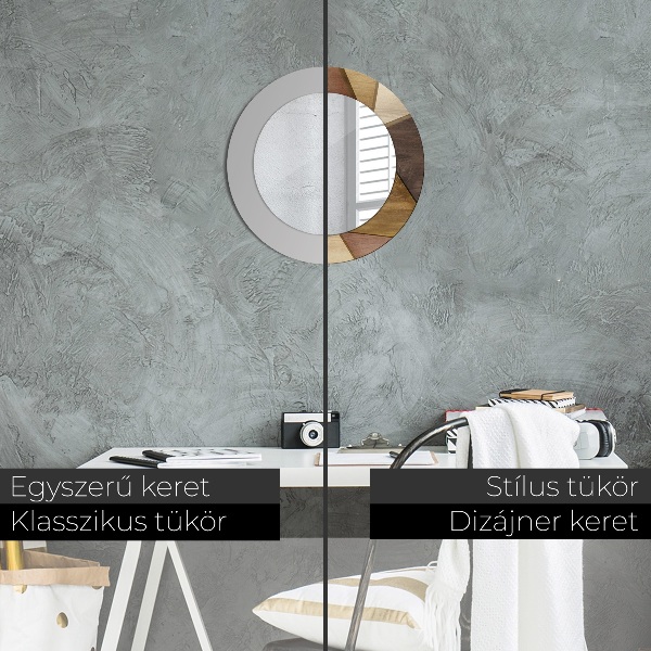 Round decorative mirror Geometric 3d wood