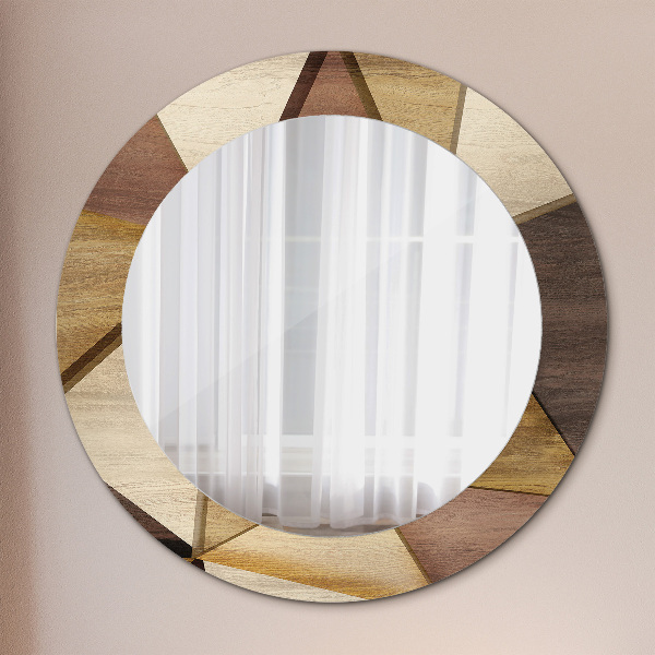 Round decorative mirror Geometric 3d wood
