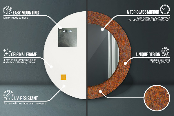 Round decorative mirror Rusty metal