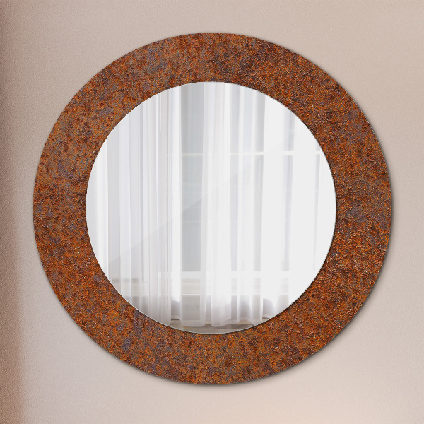 Round decorative mirror Rusty metal