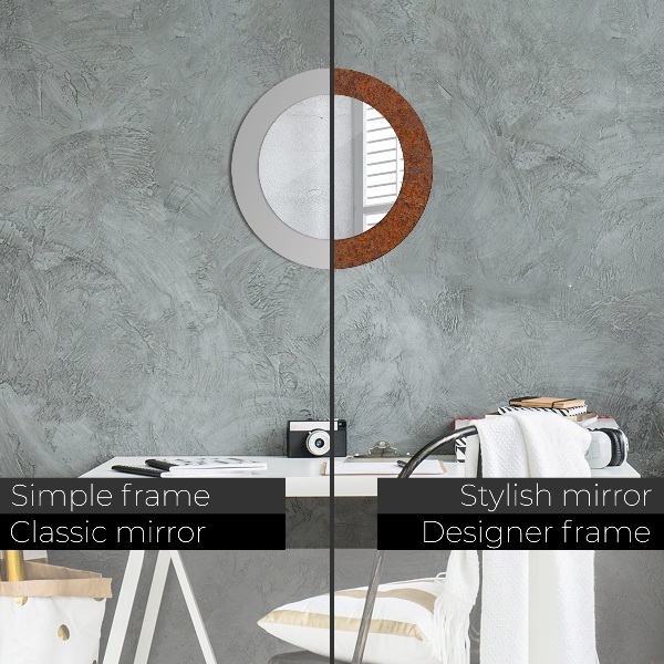 Round decorative mirror Rusty metal