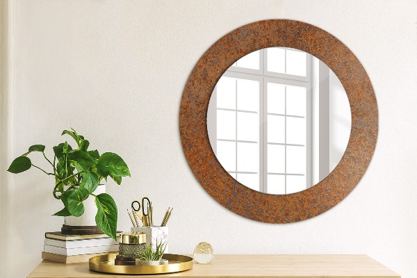 Round decorative mirror Rusty metal