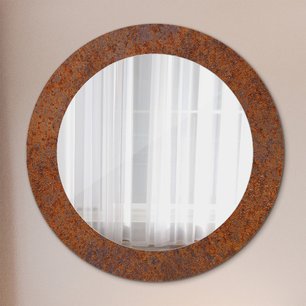 Round decorative mirror Rusty metal