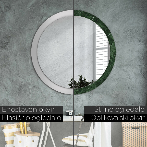 Round decorative mirror Green marble
