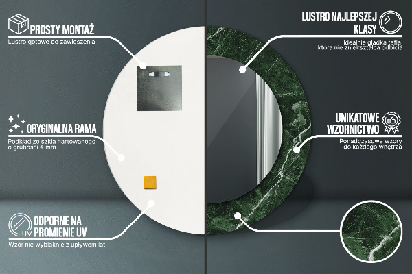 Round decorative mirror Green marble